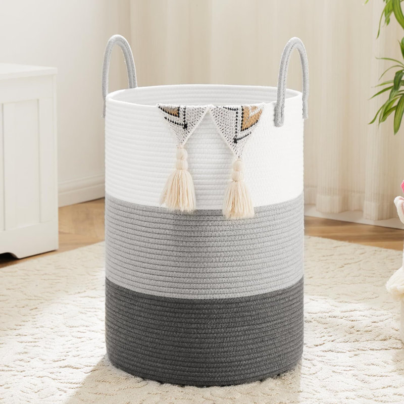 Panier à linge tissé avec poignées, H 20 po x l 15 po x P 15 po