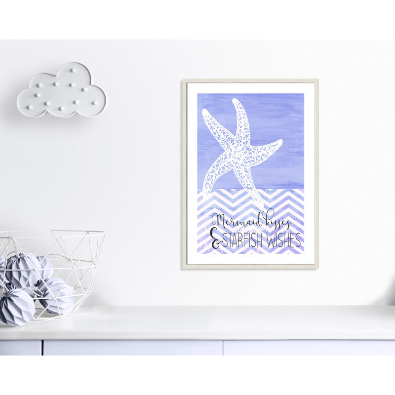 Adhésif décoratif «Mermaid Kisses», H 10 po x l 8 po x P 0,6 po, Cadre argenté