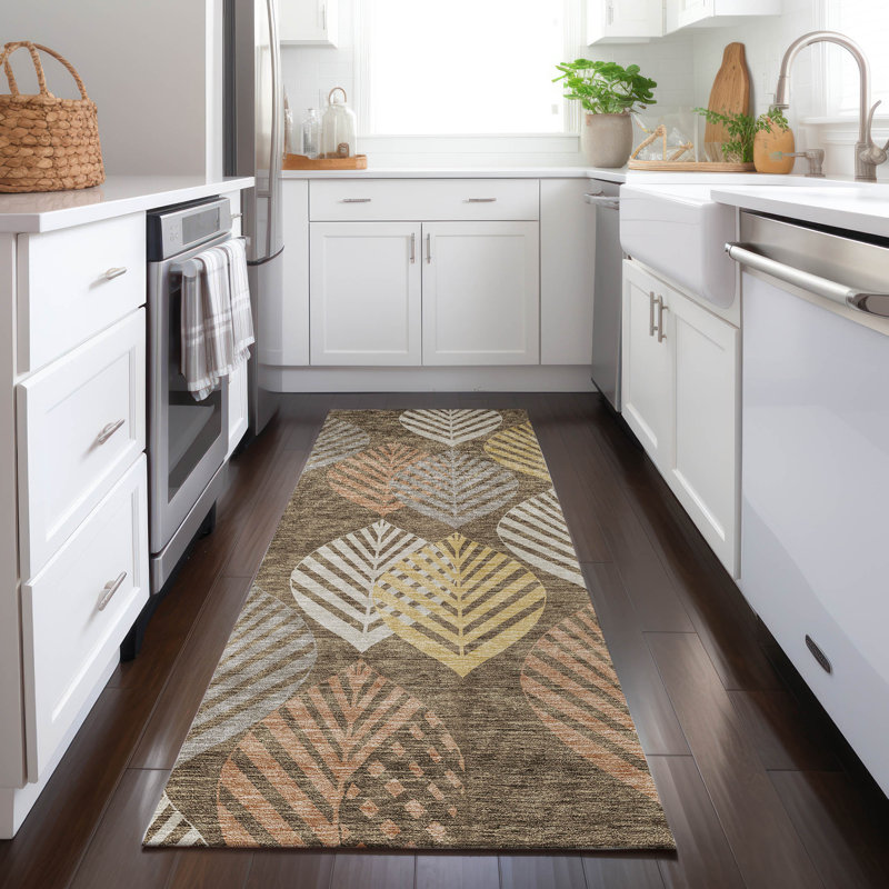 Neysa Washable Floral Indoor Rug, Runner 2'3" x 7'6"