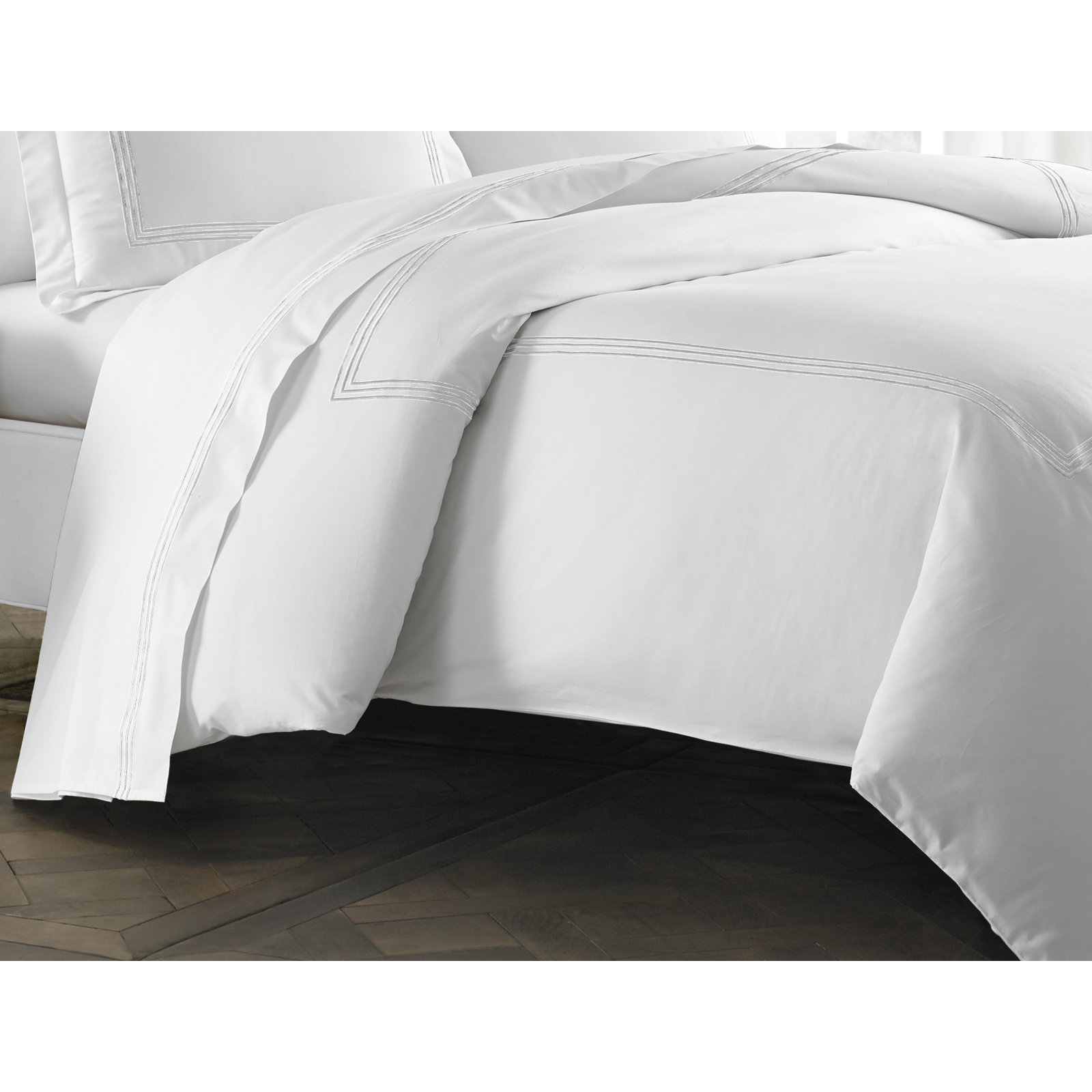 Rashmi Cotton Duvet Cover Set, Full/Queen Duvet Cover, White