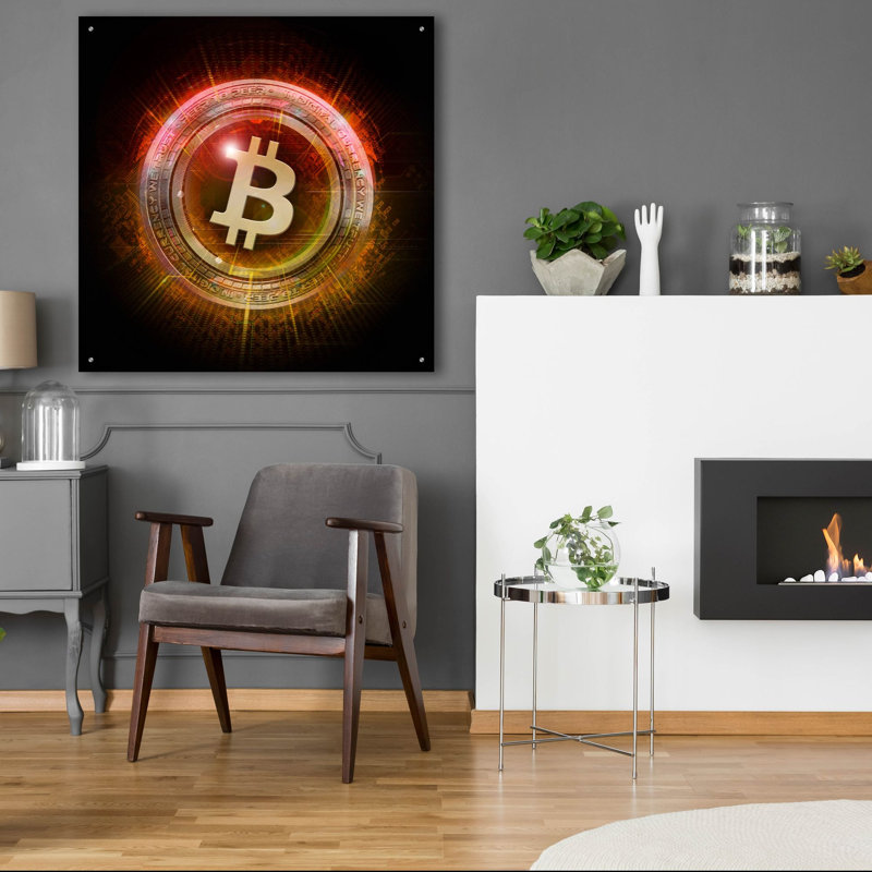 «Wagmi Bitcoin Crypto» par Epic Portfolio, art mural en verre acrylique, H 36 po x l 36 po x P 0,2 po