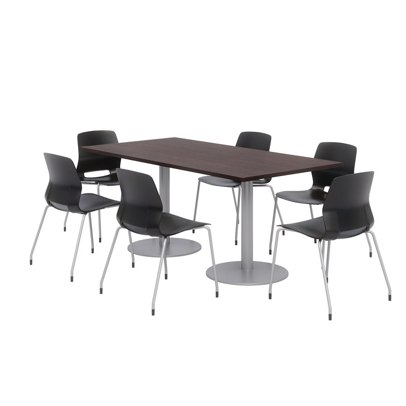 Ensemble de table de salle à manger rectangulaire 72 "et chaise, Espresso, Noir, noir, noir, noir