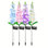 Lumières solaires décoratives de jardin extérieur, 4 lumières solaires de jardin Delphinium améliorées, 144 lumières de jardin à énergie solaire, lumières solaires extérieures pour l'extérieur, fleurs solaires pour la cour