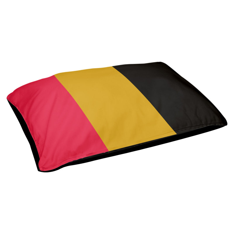 Oreiller rectangulaire New York, Petit (L 18 po x l 28 po), Rouge / or / noir