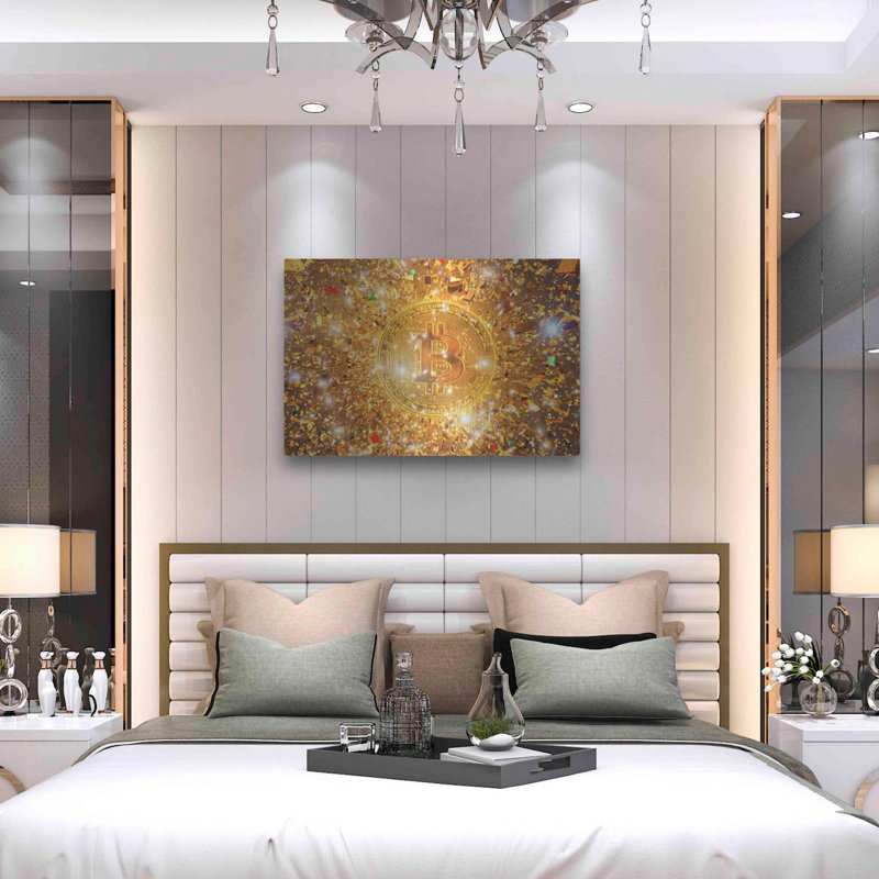 'Bitcoin Gilt', Metal Wall Art, 24" H x 36" W