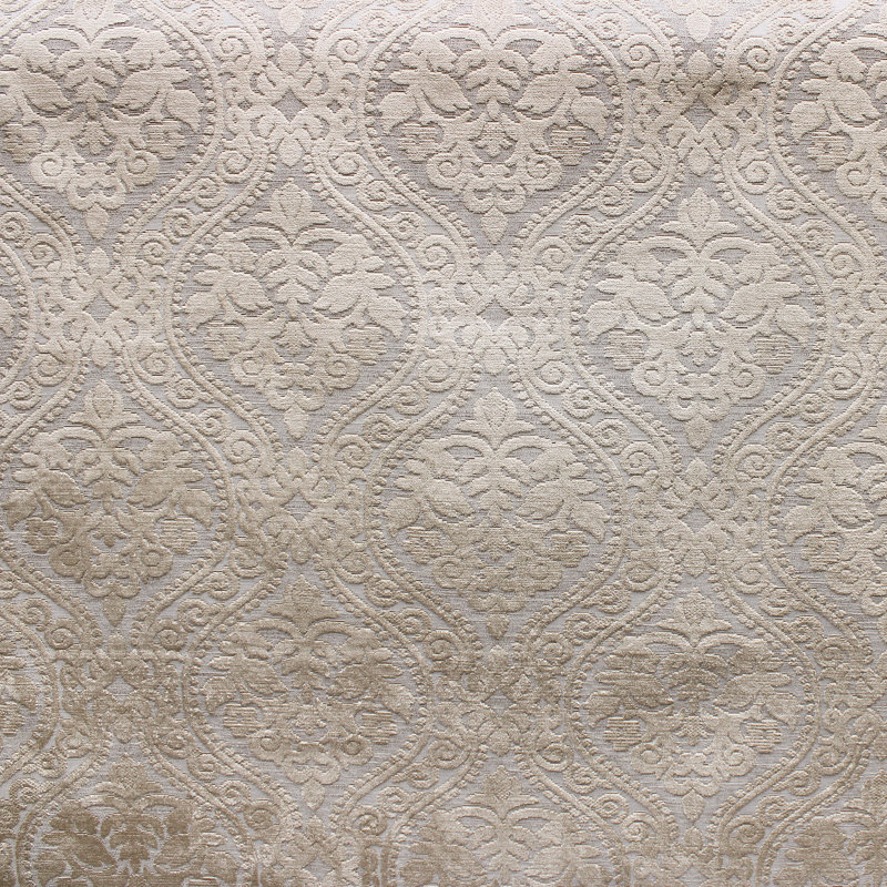 Damask Cut Velvet on Linen Look | Catrina Fabric_CATRINA, Beige