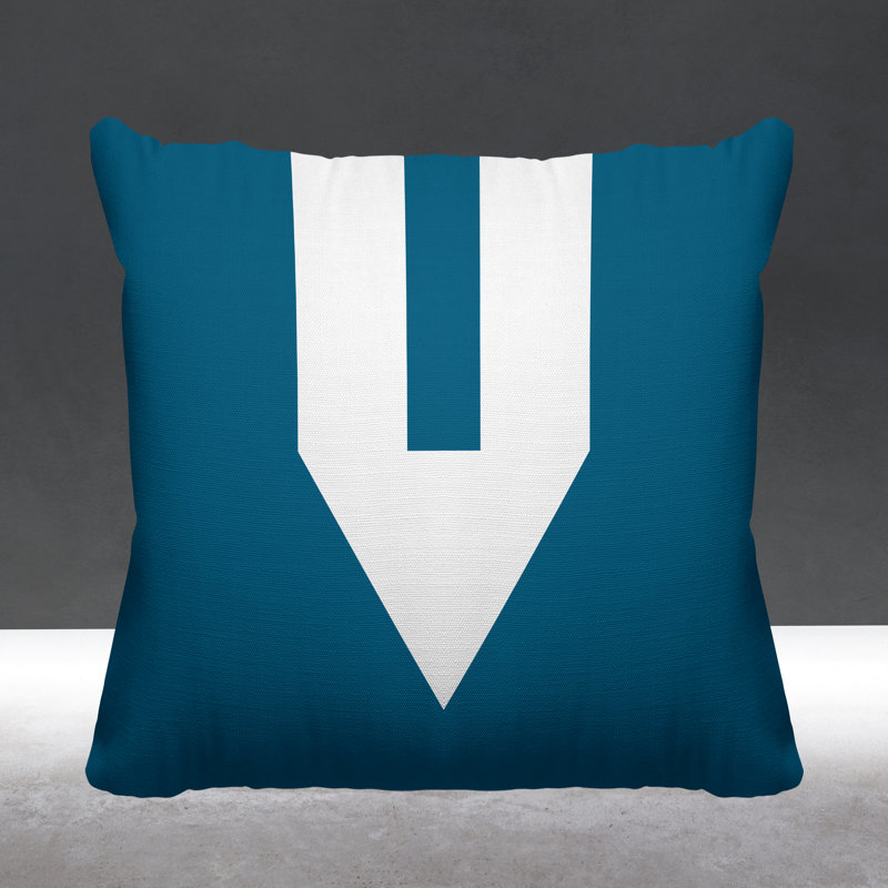 Coussin décoratif intérieur / extérieur en forme de V Sherman, L 17 po x H 17 po, Turquoise
