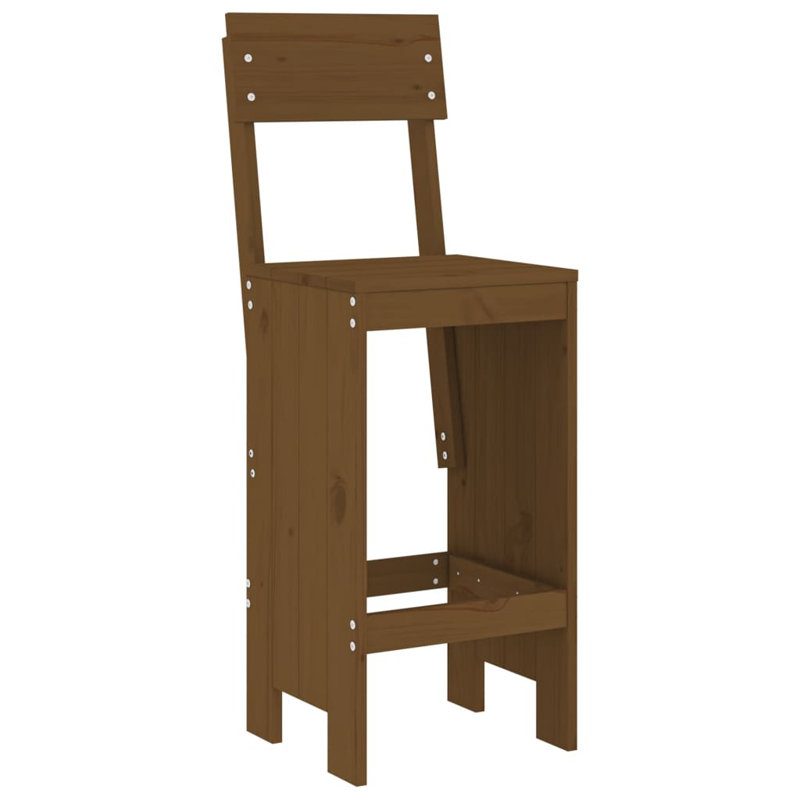 Agustine Solid Wood Counter Stool, Brown