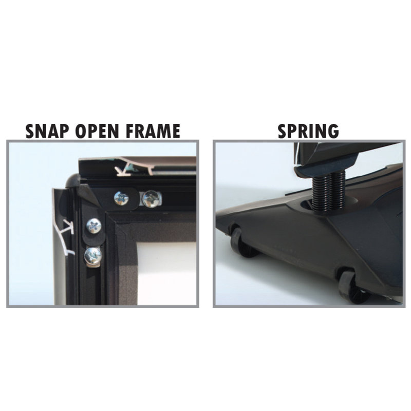 Black Aluminum Weighted Outdoor Sidewalk Sign Holder 24" x 36"