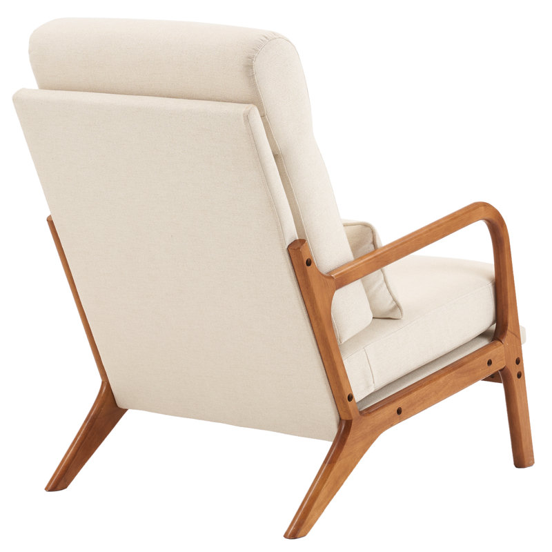 Fauteuil de 25,6 po de large Mamye, Lin beige