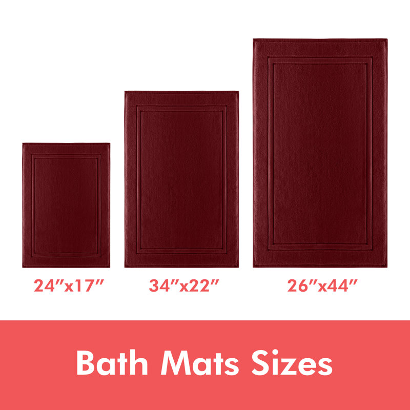 Tapis de bain 100% coton Patonai, Bourgogne, 44"