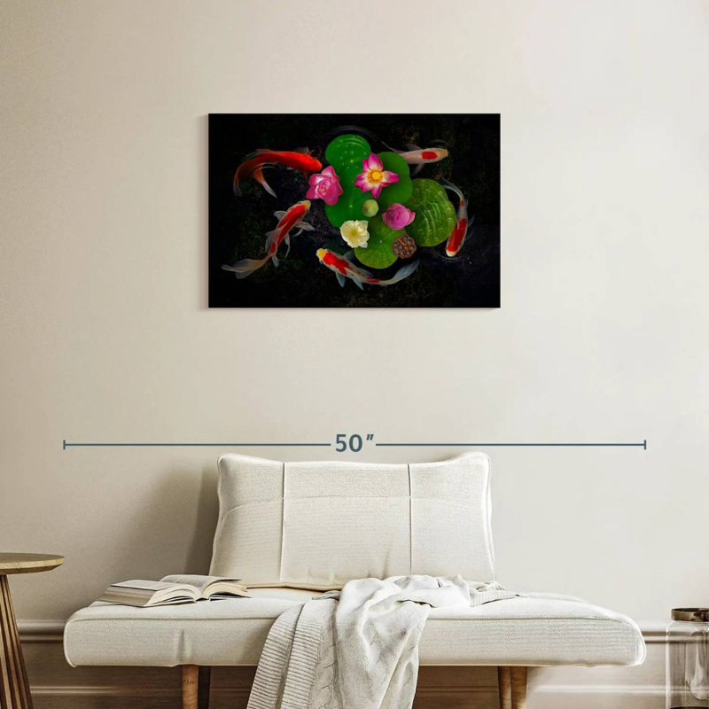 Flowery Koi Pond, 20" H x 30" W