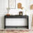 3-Drawer Console Table with Vertical Slats-1943750544