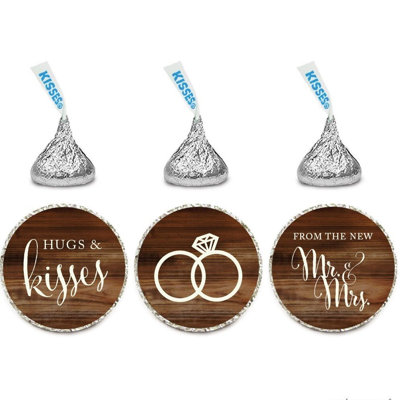 Étiquettes de chocolat drop set de 216 câlins / bisous du nouveau m. / mme