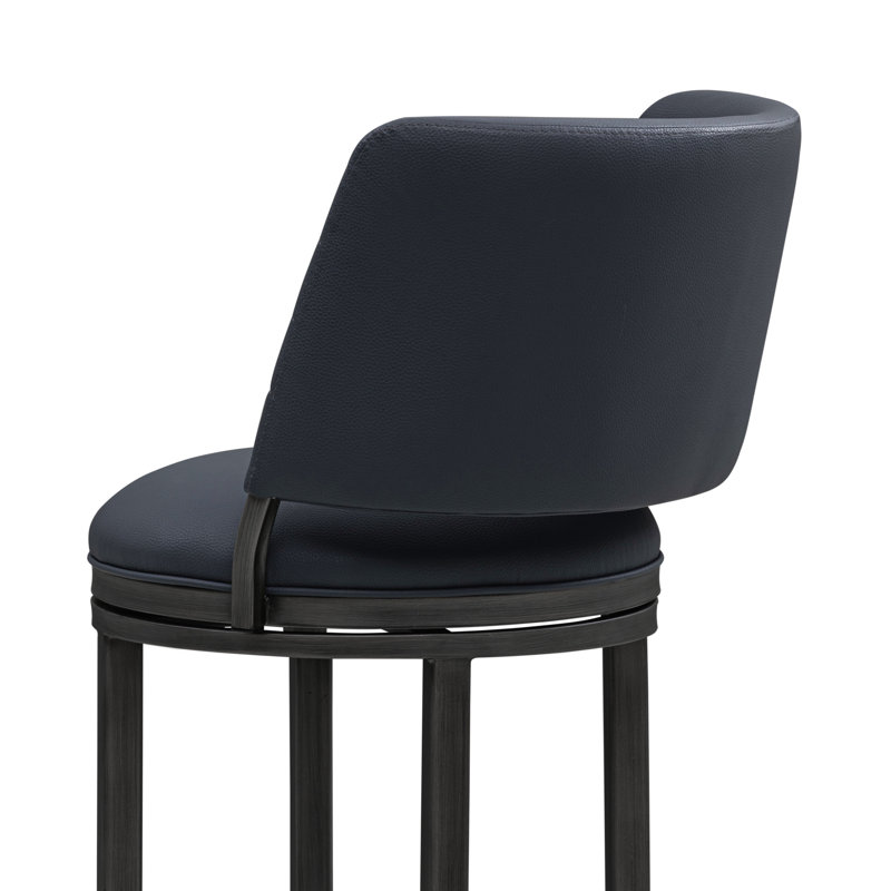Tabouret de bar pivotant en similicuir Conwell, Tabouret de bar (siège d'une hauteur de 30 po), Bleu