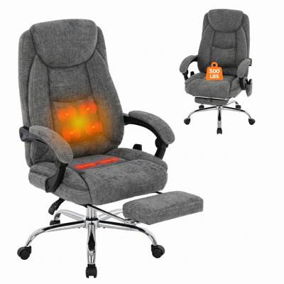 Fauteuil de bureau de massage Big and Tall avec chaleur et repose-pieds
