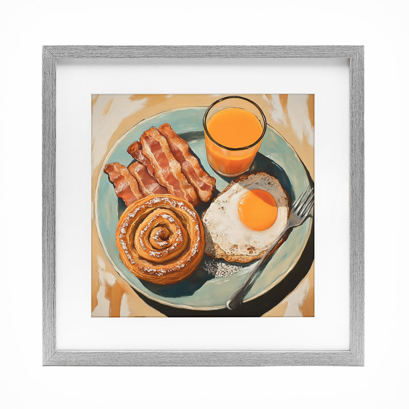 «Cinnamon Roll Petit déjeuner», reproduction imprimée sous verre, design par Tina LeCour, H 13 po x l 13 po