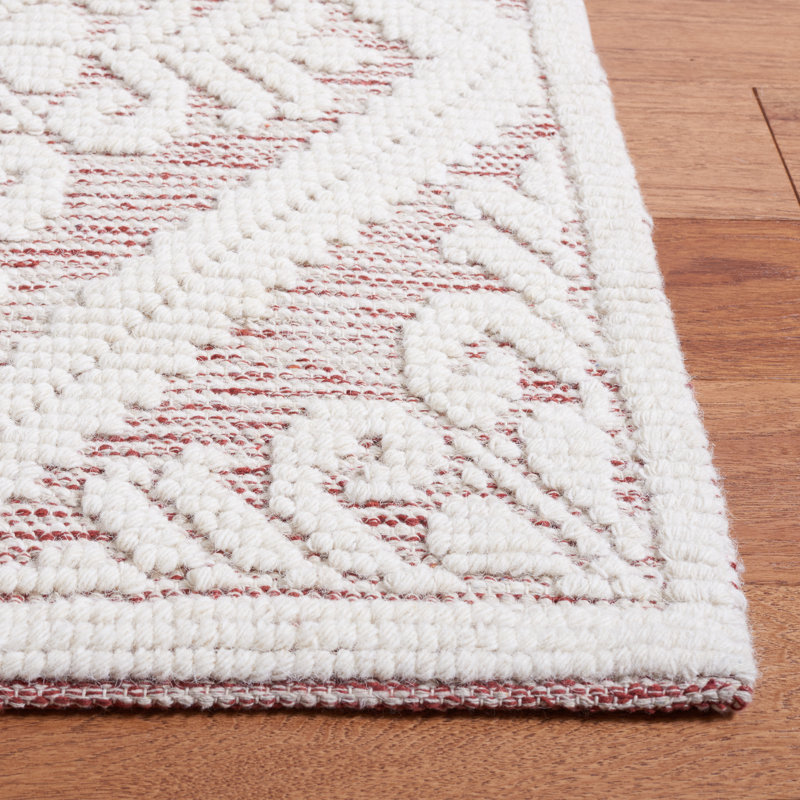 Vermont Hand Woven Wool Damask Rug, Rectangle 4' x 6'