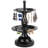 Black Metal Jewelry Tree Stand – 68 Pair Earring Holder with Wooden Tray, Necklace & Bracelet Organizer Rack