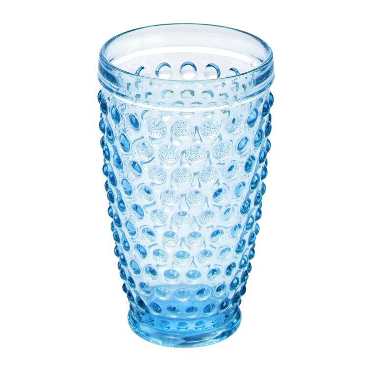 Martha Stewart Tumbler, Hobnail, Blue, Glass, 14.3 Ounce