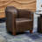 Clubhouse Genuine Leather Lounge Barrel Chair-113299282