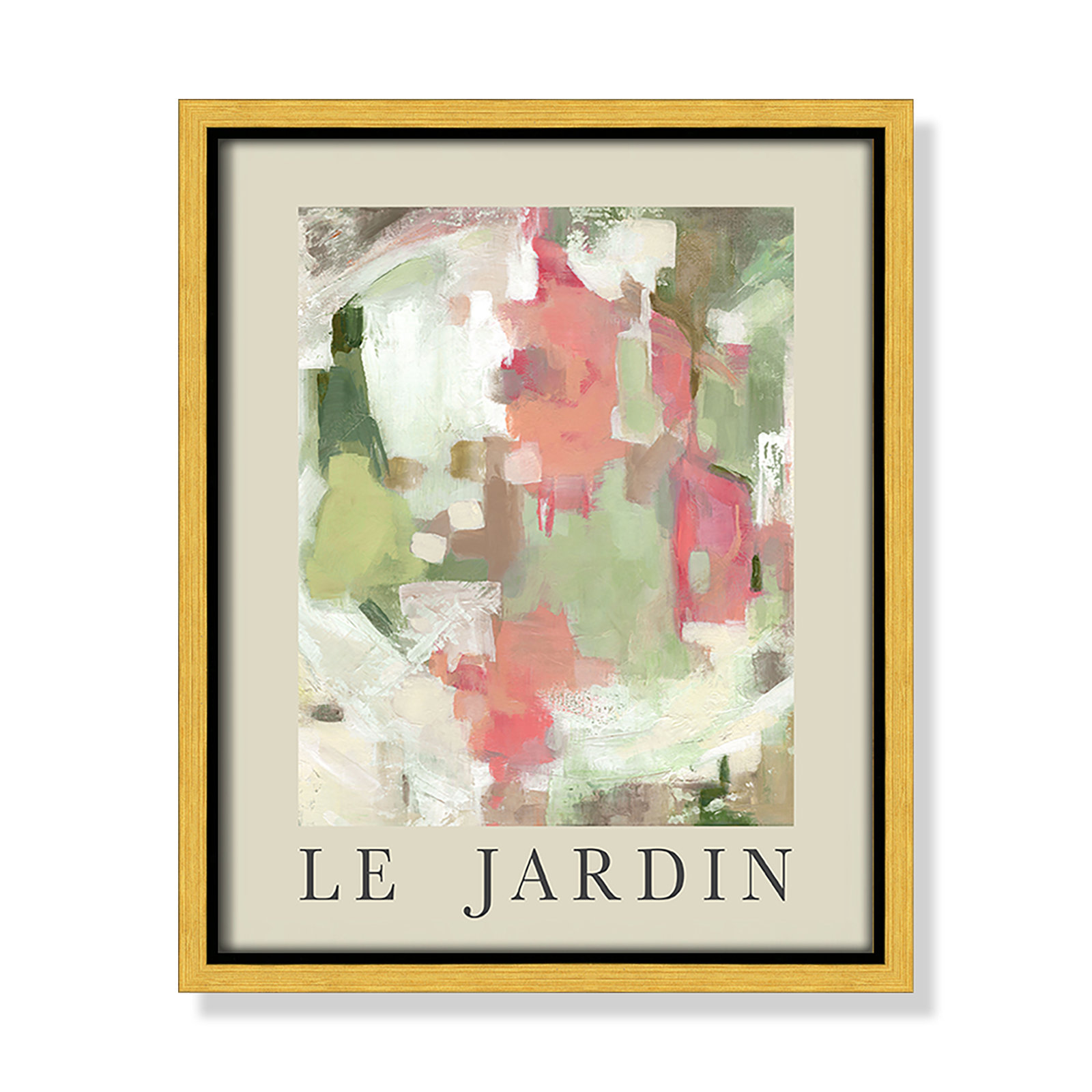 Botanical Poster Collection " Le Jardin " by Carol Robinson, No, 11.5" H x 9.5" W x 2" D, Gold Floater Frame