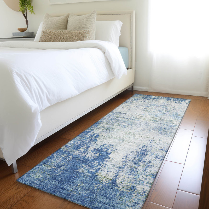 Premium Machine Washable Prisco Denim Rug, Runner 2'3" x 7'6"