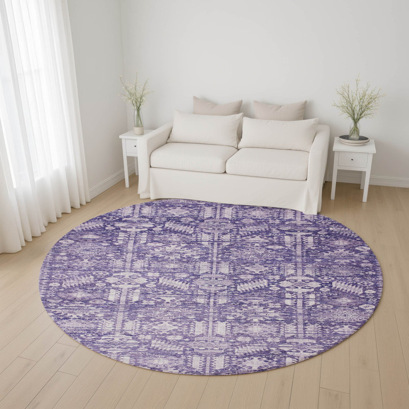 Premium Machine Washable Verlin AMF1771 Global Rug, Round 8'
