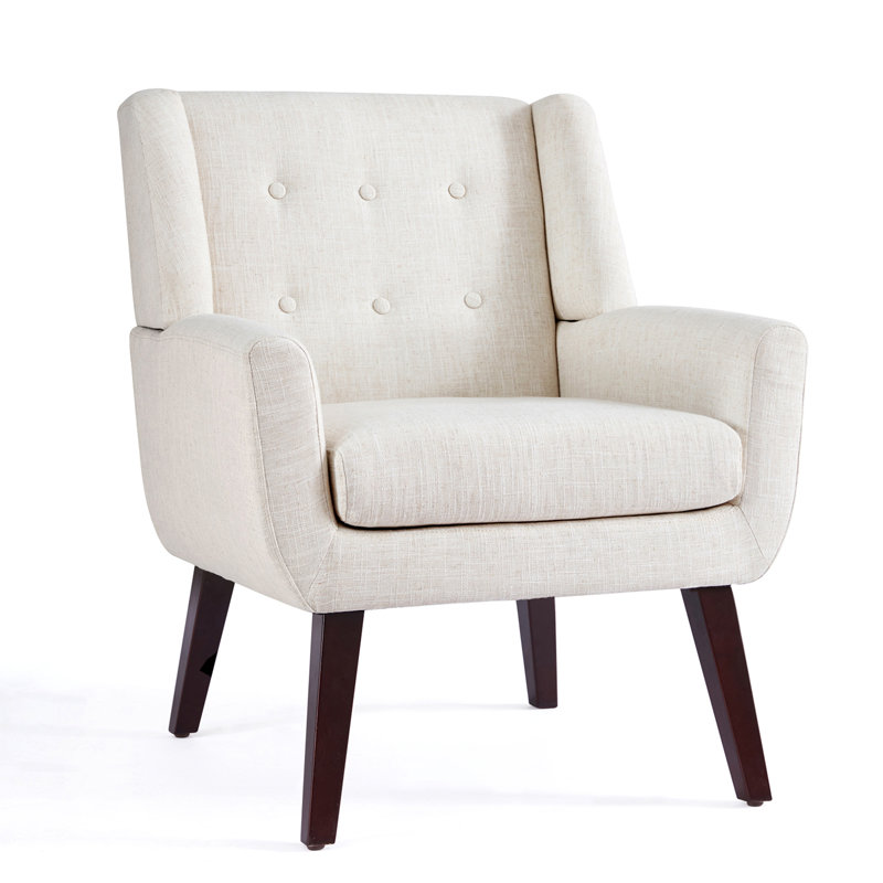 Halcott 29.2'' Wide Tufted Armchair, Beige Polyester Blend