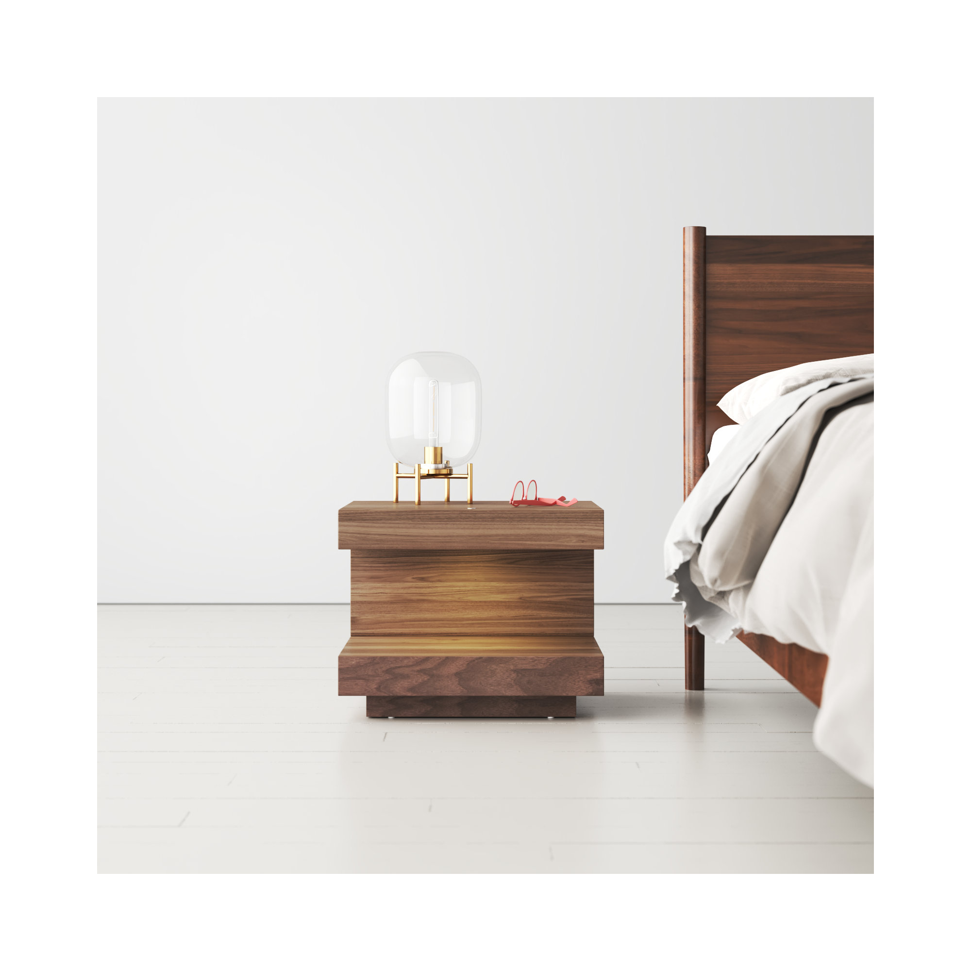 Stearns 1 - Drawer Nightstand, Walnut