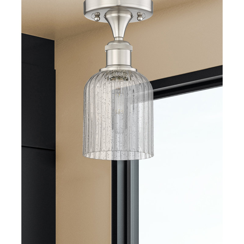 Edison - Adriena - Plafonnier semi-encastré 5 "1 lumière, Nickel satiné, Grainé