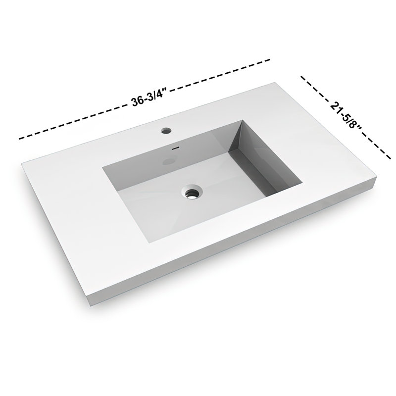 Dowell 37'' Rectangular Drop-In Vanity Tops with Overflow