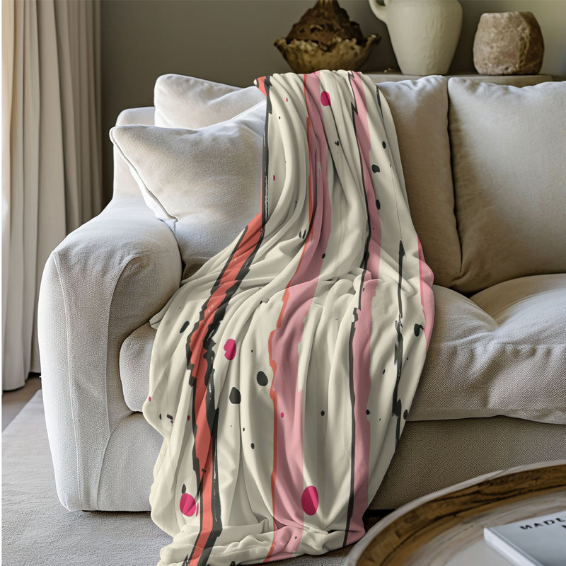 Dot Dote Stripe Design - couverture de qualité supérieure 1 pièce, Grand lit