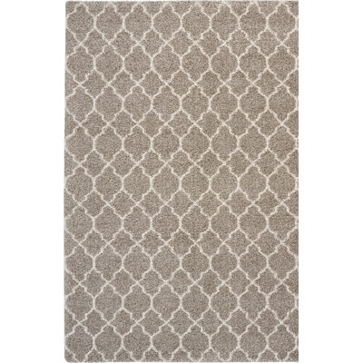 Tapis marocain beige à poils longs Sigrid