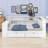 Wood Platform Bed With Storage Shelves, Drawers, Charging Station, LED, Desk And Upholstered Headboard-492922839-492922836