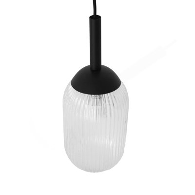 Luminaire suspendu Giza - noir et transparent