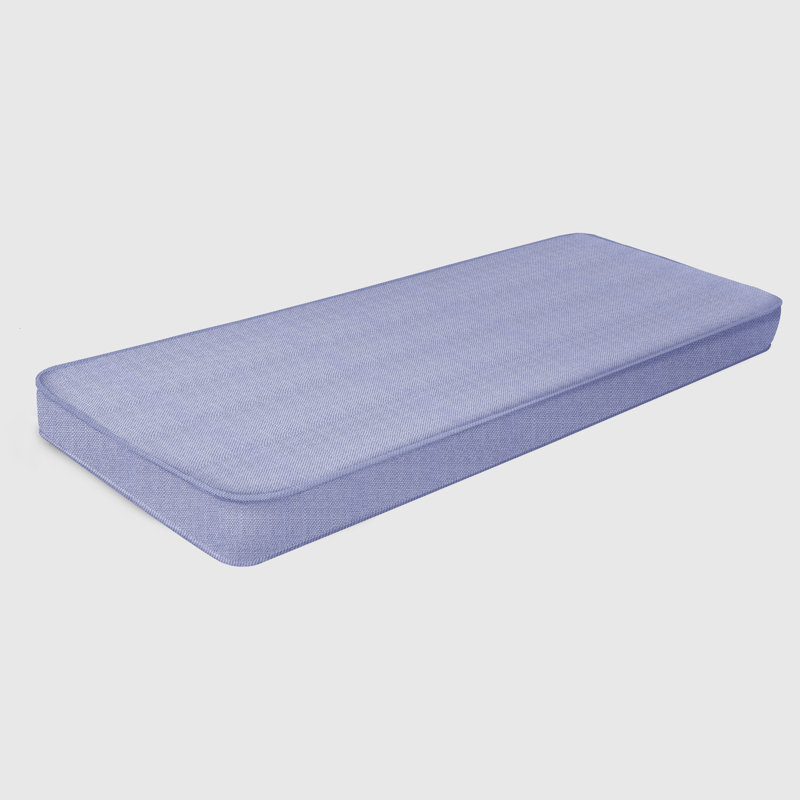 Coussin de banc de baie de 4 po Premium, Bleu clair, L 72 po x P 22 po