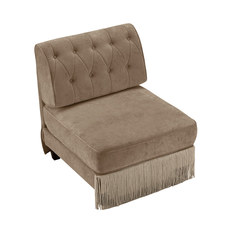 Fauteuil modulaire Camel Velvet, Tan