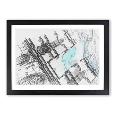 Westminster Abbey in London in Abstract - Picture Frame Graphic Art Print