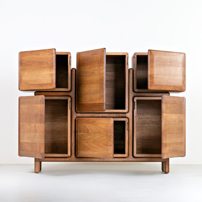 Sleek Solid Wood Multifunctional Sideboard