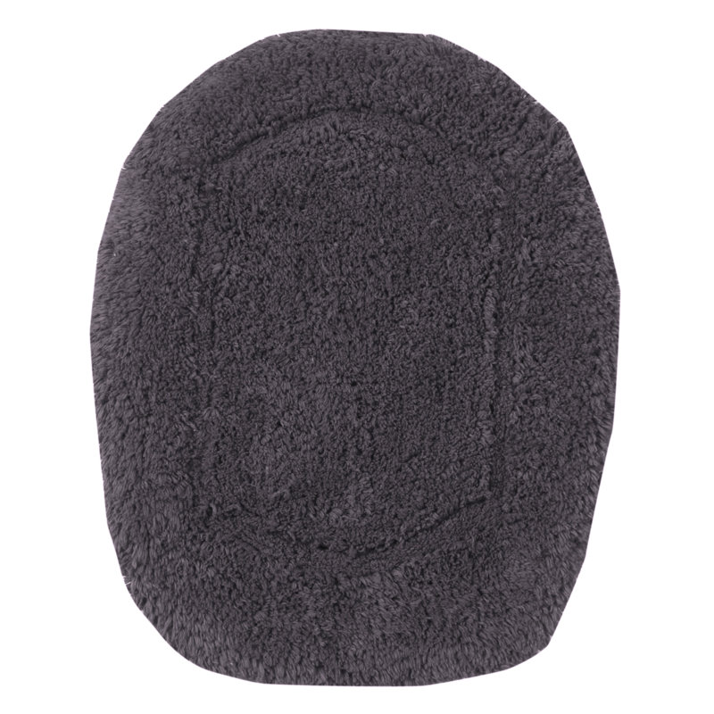 Bublitz 100% Cotton Tufted Toilet Lid Cover, Extra Soft & Machine Washable, 18"x18", Gray