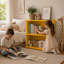 Organisateur de rangement à 2 niveaux pour bibliothèque, tablette de rangement ouverte en bois pour chambre à coucher, chambre de bébé, chambre d'enfant, salon ou bureau personnel - jaune-124322800