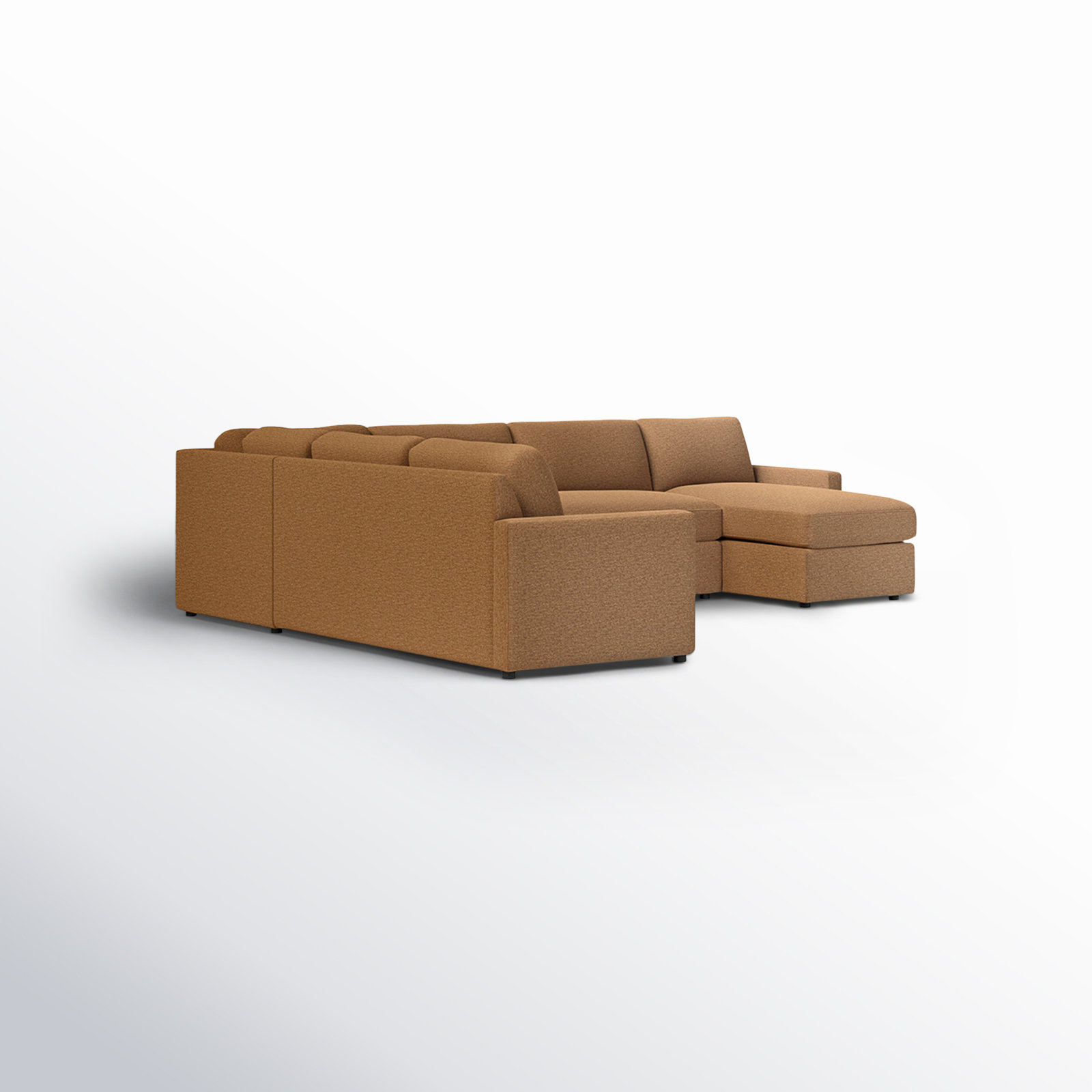 Damari Upholstered U-Sectional, Right Hand Facing, Nave Bark Performance Distressed Velvet