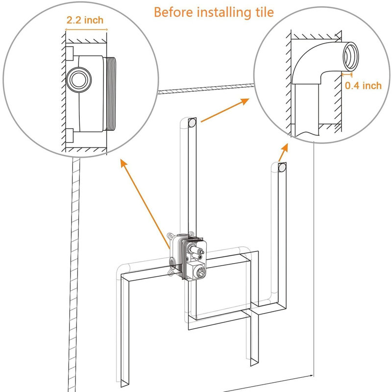 Robinet de douche 2 fonctions en laiton, Chrome poli