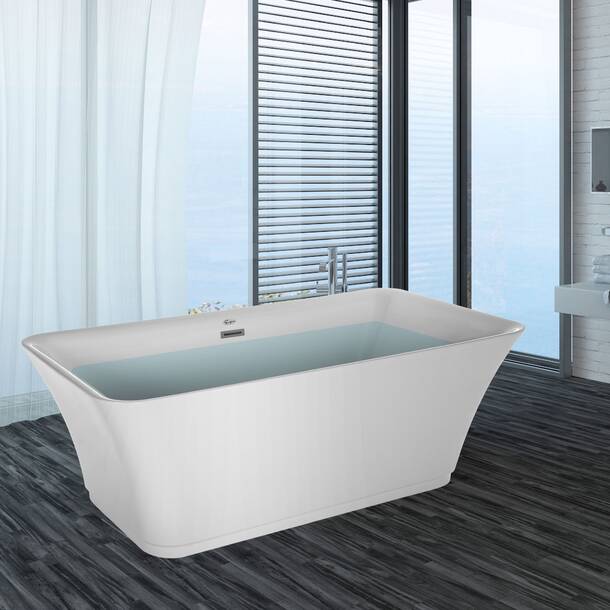 Eisen Home Poseidon x Freestanding Soaking Acrylic Bathtub & Reviews ...