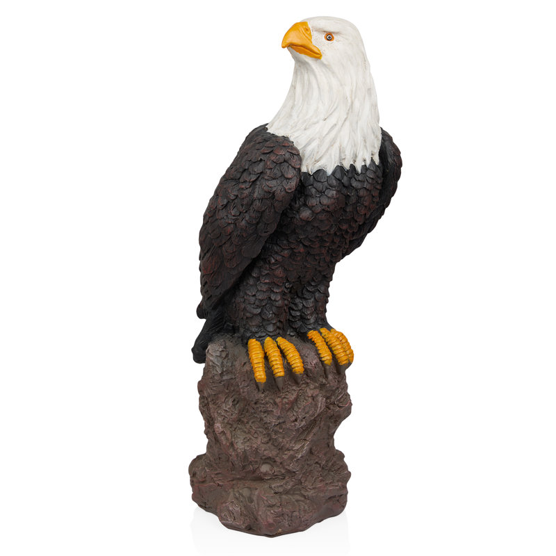 27"H Eagle on Rocks Garden Statue
