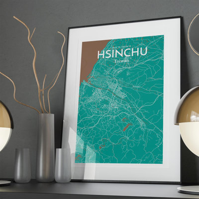 Hsinchu City Map In Nature - No Frame Print