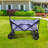 100L Collapsible Folding Beach Wagon Cart With 220Lbs Large Capacity, Wagons Carts Heavy Duty Foldable With Big Wheels For Sand, Garden, Camping-110115611