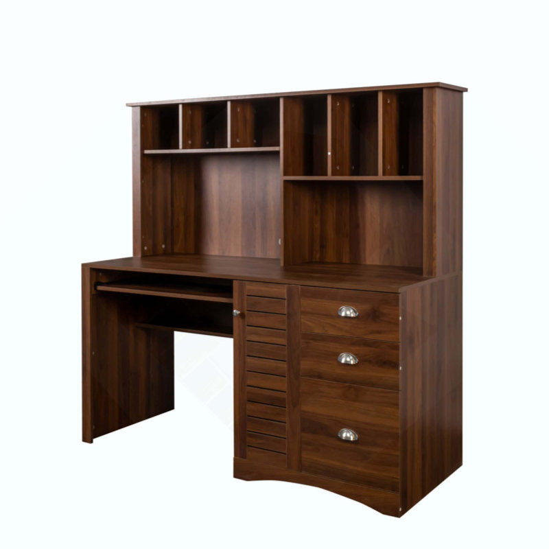 Bureau d'ordinateur à domicile avec huche