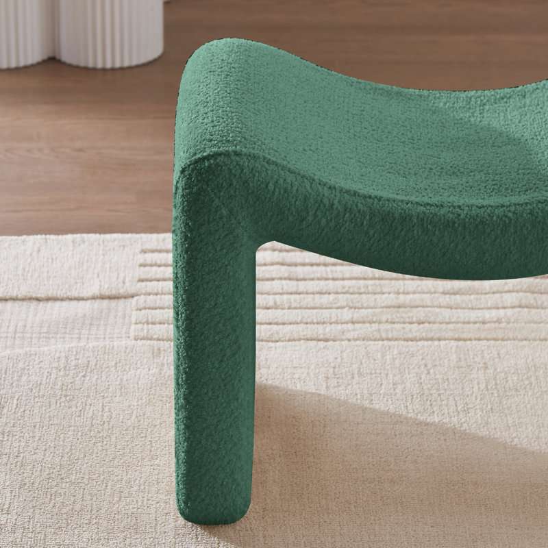 Repose-pieds standard de 23,79 po Cinead, Boucle verte 100% polyester